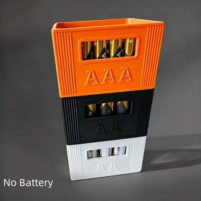 1pc 3D Printed AAA/AA Battery Storage Box - High Capacity, 30/20 Compartments, Durable Plastic Material, Suitable For Home Decor, Christmas & Halloween Gifts, Battery Organizer | Decorative Battery Case | Stackable Design (Batteries Not Included)