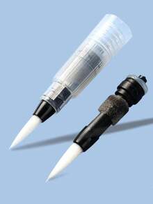 Water Brush Pen Set For Solid Watercolor & Watercolor Pencils, Refillable Nylon Brush With Fine Point & Flat Tip