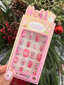 24张/盒 可爱卡通美甲贴纸，防水彩色美甲贴花，派对礼品，生日礼物 - 彩色 - 查看 37