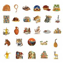 56pcs New Middle Eastern Lifestyle Stickers, Exotic Outdoor Architecture, Food, People, Graffiti Stickers - Multicolor - View 5