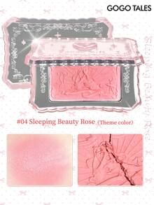 GOGO TALES Cute Pink Ballet Blush Palette, Low Saturation Blush & Contour Shades, Matte Finish, Portable Blush, Suitable For Students, Daily Dates And Office Workers GOGOTALES - #04  Rose - View 4