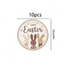 10 piezas/20 piezas/50 piezas/80 piezas, Juego de platos, servilletas y vasos de papel con diseño de conejito de Pascua, Decoraciones "Alguien es uno", Suministros para fiesta de té de Alicia en el país de las maravillas de primavera, Juego de vajilla desechable para baby shower de estilo bosque, Diseño de conejito marrón para celebración familiar al aire libre de Pascua - Multicolor - Ver 13