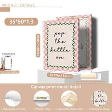 1 件绿色/粉色“Pop The Kettle”帆布海报（带框/不带框），厨房语录墙艺术印刷品，极简主义美学装饰，趣味艺术品，适合宿舍、客厅、卧室、现代家居装饰、乔迁礼物。 - 彩色 - 查看 15