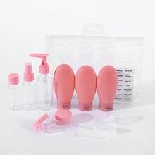 11件套旅行装可重复灌装瓶套装，化妆品小样容器，便携式按压泵分装器，适用于粉底液、乳液、喷雾等。 - 粉色 - 查看 8