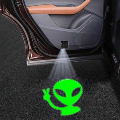 LMZLJZ 4PCS Car Door Lights,12 Gauge Bullet Shaped Brass Door Lights Logo Projector LED Shadow Welcome Lamp,Cool Car Accessories Gifts For Men Women,Suitable For All Vehicles Motorcycle Bike