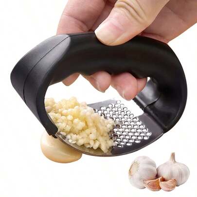Portable Black Manual Garlic Press, Vegetable Mincer, Vegetable Cutter, Kitchen Slicing Tool