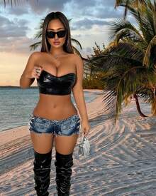 Jean Shorts Cut Off Jean Shorts Micro Shorts Short Shorts Women Lingerie Shorts Hot PantsA Valentine's Day PXXC - 白色 - 查看 2