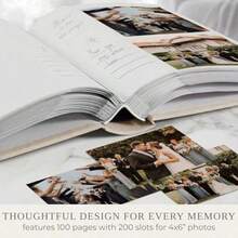 Beautiful Linen Photo Album For 4x6 Photos - Safely Holds Up To 200 Pictures Of Unique Memories - The Perfect Large Photo Book To Store All Pictures Of Treasured Family Baby Or Wedding Moments - Beige - View 6