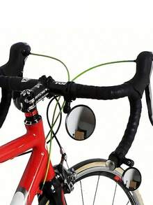 1/2pcs Fit Convex Bicycle Rearview Mirrors - Clear, Reflective, Adjustable For Mountain & Electric Bikes, Balance Bike Compatible, Black Rubber Round Mirror With 360° Rotation For Enhanced Cycling Safety, Bike Accessories - Multicolor - View 2