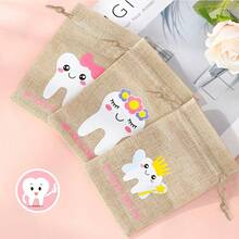 6pcs Tooth Fairy Pouches, Blue & Pink Tooth Fairy Bags, Holiday & Birthday Gift - Multicolor - View 3