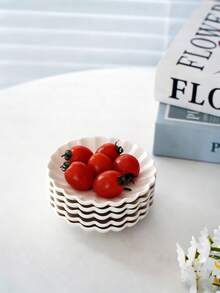 10/8/6pcs Ceramic Round Patterned Small Plates, 3.9 Inches, Elegant White Small Dishes, Suitable For Afternoon Tea, Dipping Sauce, Condiments, Appetizers, Soy Sauce, Side Dishes, Gatherings, Microwave Oven Safe - Multicolor - View 11