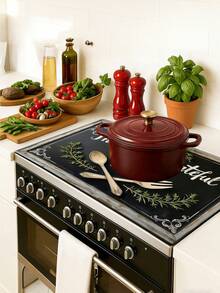 1pc 2D "Thanksgiving And Blessings" Stove Cover Mat Insulation Mat Farmhouse Style Kitchen Decor With Drain Mat, Oven Cover And Inspired Cookware Accessories, Elegant Font Design, Non-Slip, Dust-Proof And Scratch-Resistant, Essential For Home Cooking, Kitchen Accessories, Christmas Gifts, Christmas Decoration, 20.47x28.35inch - 72x52厘米/28.3x20.4英寸 - 查看 2