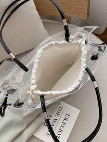 Túi đeo chéo cỡ lớn trong suốt bằng chất liệu jelly phiên bản Hàn Quốc mới năm 2025 dành cho nữ. - Trong sáng - Xem 5