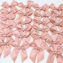 10pcs Satin Ribbon Bow, Pink & White Small Flower Gift Bows, Wedding Decor Bows, DIY Birthday Party Baking Decor, Christmas & Valentine's Day, Handmade Bow Doll & Gift Box Decor, Clothing Hair Accessories - 10pcs - View 3