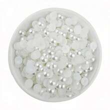 50pcs Half Round Hole Pearl, Suitable For Shoes, Clothing, Hats And Other Accessories