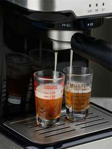 1pc Calibrated Glass Cup, Microwave , Suitable For Espresso, Wine, Versatile Kitchen Tool For Baking, Milk, Water And Flour Measurement - Multicolor - View 3