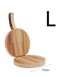 1pc Wooden Dough Press Tool With Handle, Non-Stick Hamburger Patty Maker, Kitchen Meat Pie Mold - Brown - View 7