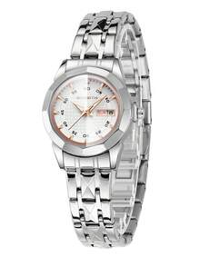 1pc Women's Stainless Steel Strap Quartz Watch, Minimalist & Fashionable, Suitable For Daily Wear