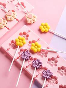 12合1硅胶冰格，带盖，可重复使用，适用于制作巧克力、糖果、蛋糕、果冻、布丁、棒棒糖、甜点、冰块、翻糖、自制冰淇淋，烘焙工具，厨房小工具 - 彩色 - 查看 10