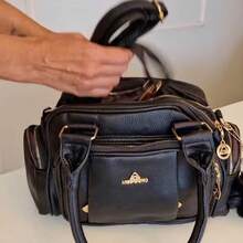 Women's Travel Bag, Lightweight, Small, With Multiple Pockets, Portable, Messenger Style, Large Capacity, For Daily Commutes, Bowling. - Camel - View 3