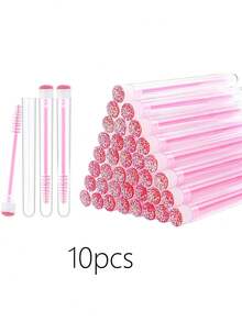 60/50/20/10 空一次性睫毛膏管套装和睫毛卷套装，睫毛膏刷子睫毛膏棒套装管，一次性睫毛刷（玫瑰金扁豆造型） - 彩色 - 查看 41