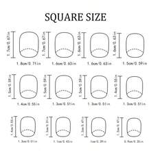 24pcs Short Glossy Square Nail Tips, White Polka Dot & Orange Glitter Bow Decor, Sweet European & American Cross-Border Nail Art Nails - Burnt Orange - View 6