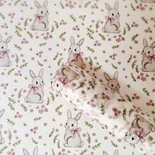 10张/20张半透明薄纸，印有复活节兔子和蝴蝶结图案 - 20*14英寸礼品包装纸，适用于花束包装、礼品填充、生日包装、情人节、母亲节、婚礼、复活节等场合，复活节兔子图案 - 彩色 - 查看 7