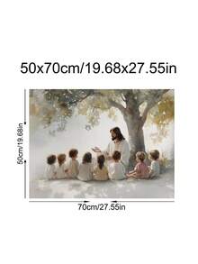 1 pièce Jésus enseignant aux enfants, paysage, art LDS, portrait aquarelle de Jésus-Christ, peinture de Jésus, décoration de maison chrétienne, art chrétien moderne pour la maison, cadeau idéal pour les amis, impression d'art pour la chambre à coucher, décoration de salon - Multicolore - Voir 15