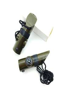 7-In-1 Portable Outdoor Survival Whistle With LED Flashlight, Compass, Thermometer, High Decibel - Multicolor - View 2