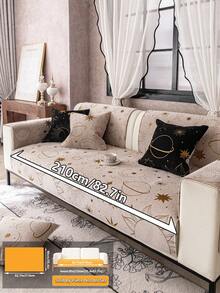 一件装时尚简约雪尼尔沙发套，星月图案设计。防刮、防滑、防尘、防污，宠物友好型沙发套。适用于单人/双人/三人/四人沙发。四季皆宜的客厅沙发套，既可作为装饰点缀，又可保护家具，适用于卧室、书房、餐厅和客厅。可机洗、手洗和干洗。是斋月和节日装饰的理想之选。 - 米色 - 查看 12