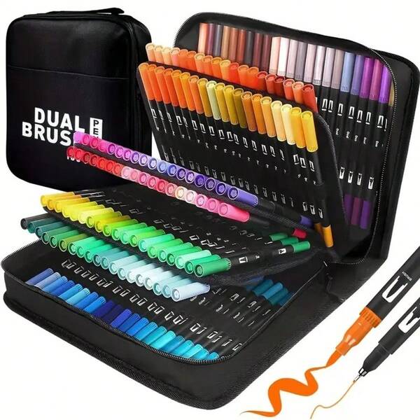 24/36/48/60/72/80/168 Colors Dual Tip Marker Pens, [Professional Art Use] Markers, Highlighters, Drawing Pens, Suitable For Manga And Sketching - Art Supplies, Office Supplies, Perfect Christmas And Birthday Gift