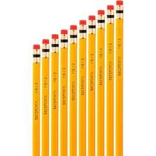 10 Piezas Lapiz Grafito HB 2 Cuerpo Amarillo Escuela Oficina Dibujo Escritura Practico Set Completo Accesorio Regalo Original Facil Usar Profesional Material Duradero - Negro - Ver 2