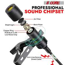 5 Core Microphone 2Pcs Lavalier Mic Wearable Omnidirectional Condenser 3.5mm Body Microfono - Black - View 2