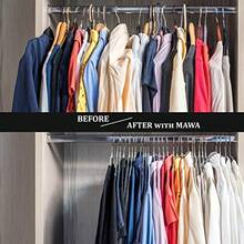 Mawa por Reston Lloyd Silueta Luz Ultra Thin Antideslizante Ahorro de Espacio Estilo 42/FT Ropa para Colgar Camisas 20 Unidades Color Blanco Top Hanger Plateado 1 - Plata - Ver 2