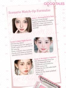 GOGO TALES 可爱粉色芭蕾清新腮红盘，低饱和度腮红修容色，哑光自然色调，便携式腮红，适合学生、日常约会和上班族 GOGOTALES - #02 Afternoon Earl Grey Tea - 查看 9