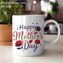 6pcs/Set UV DTF Cup Wraps Stickers Mothers Day Colorful Flowers Picture Mug Stickers, Slim Glass Cup Colorful Design High-Adhesive High Quality DIY Art Supplies For Art & Crafts Stickers Tumblers Happy Mothers Day - Multicolor - View 9