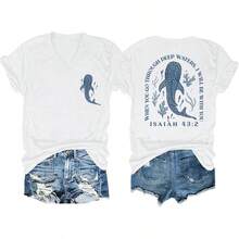 Cute Shark Shirt Whale Shark Christian Summer Shirt Ocean Fish Animal Lover Marine Life Women's Top - 白色-1 - 查看 9