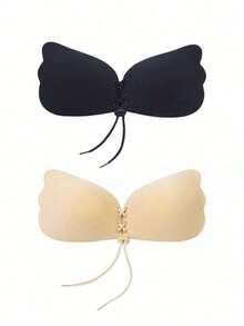 1/2 miếng dán nâng ngực không dây, hở lưng, vô hình, tự dính, có thể tái sử dụng, chống thấm nước, phù hợp với váy hở lưng, váy cưới, trang phục dự tiệc. - Nhiều màu - Xem 24