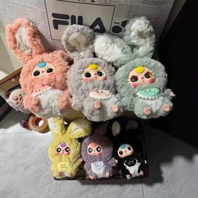 可爱小树脂兔子玩偶钥匙扣包挂件 - 办公室汽车装饰，送给女性的精美礼物，生日、情人节