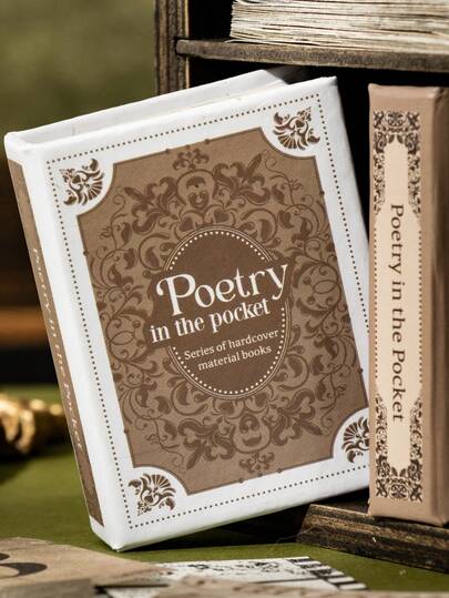 80张精装仿迷你书复古装饰材料纸，口袋诗集系列，适用于礼品、办公、家居、标记、标签、教室、娱乐玩具、学生日记、创意复古剪贴簿DIY装饰贴纸