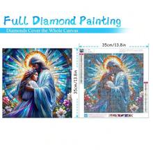 MRMIOOM Jes 1us Christ Prayer Diamond Art Kits For Adults, 5D Faith Diamond Painting Kits For Beginner, DIY Round Full Drill Diamond Dots Paintings Picture Gem Art&Crafts Home Decor 13.8x13.8in - D011-美國 - 查看 3