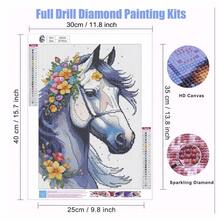 Dlylust Horse Diamond Art Painting Kits For Adults - Full Drill Diamond Dots Paintings For Beginners, Round 5D Paint With Diamonds Pictures Gem Art Painting Kits DIY Crafts Kits 12x16inch - Horse - 查看 4