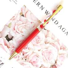 Customized Text Logo Metal Flat Head Oiled Floating Dried Flower Pen, Luxury Fashion Pen, Personalized Inspirational Pen, Back To School Gift, Daily Office & Student Use, Thoughtful Gift For Friends, Teachers, Family - Multicolor - View 27