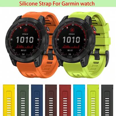 QuickFit 22mm 26mm 20mm Silicone Watch Band Strap Accessories Compatible With Garmin Epix Gen 2, Garmin Fenix 8 E 7 7X 5Plus 6X 6Pro 5X, Enduro 2, Forerunner 935 945, TACTIX DELTA, Forerunner 965 955