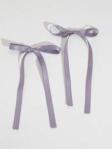 2个芭蕾舞风格女士简约丝带蝴蝶结发夹，适合各种场合，可爱花朵发夹，情人节礼物，发爪夹，发卡，学生用品，优雅，学院风，女士冬季装扮，蝴蝶结，发饰