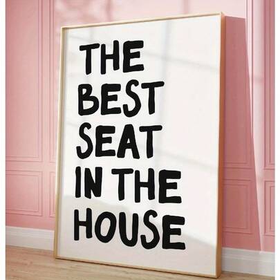 1 tấm tranh nghệ thuật trang trí tường phòng tắm vui nhộn "Chỗ ngồi tốt nhất" - Tranh trang trí khẩu hiệu nhà vệ sinh, thiết kế ngang không khung, thích hợp làm quà tặng tân gia, trang trí phòng tắm và tranh treo tường hài hước cho nhà vệ sinh.