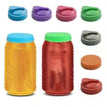 6pcs Reusable Silicone Soda Can Covers, Beverage, Juice Cans Sealer Or Protector Lids, Fit Standard Canned Drinks - Multicolor - View 2