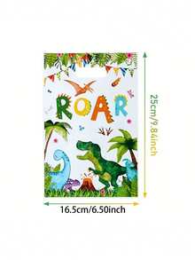 20pcs Dinosaur Theme Party Gift Bags With Handles, Dinosaur Pattern Gift Bags Suitable For Green Forest Theme Celebrations, Great For Dinosaur Theme Birthday Party Supplies, Candy Bags, Family Holiday Party Decorations, Multipurpose Dinosaur Packaging Gift Bags, Party Favor Packaging Bags - Multicolor - View 9