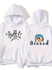 New Versatile Autumn And Winter Blessd New Logo Hoodie For Casual Wear For Both Men And Women Essentials Hoodie Hoodie For Women Sweatshirts For Women Hoodies For Men 's Hoodie Sweatshirts For Men Essentials Fear - 白色 - 查看 6
