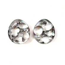 8 piezas/10 piezas Mini moldes para galletas de Pascua, moldes de acero inoxidable para hornear, un set incluye formas de huevos grandes, conejos, mariposas, zanahorias, polluelos, ideal para decoración festiva, moldeado de vegetales y frutas, herramienta de repostería esencial para Pascua, Acción de Gracias, Navidad - Plateado - Ver 13